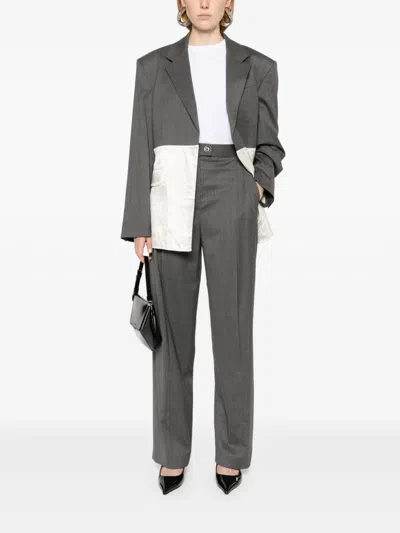Peter Do Front Slit Trousers In Grey