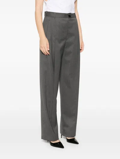 Peter Do Front Slit Trousers In Grey