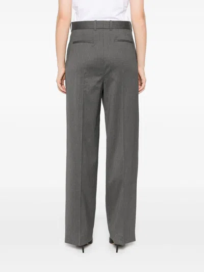 Peter Do Front Slit Trousers In Grey