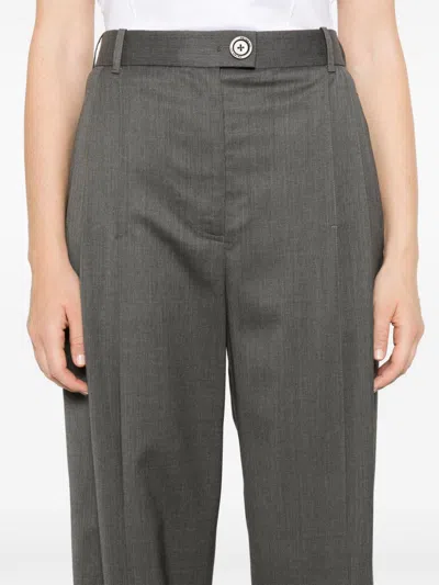 Peter Do Front Slit Trousers In Grey