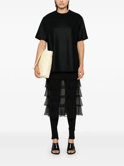 Jil Sander Wool T-shirt In Black