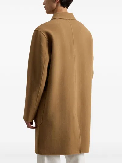 Woolrich Single-breasted Coat In Brown