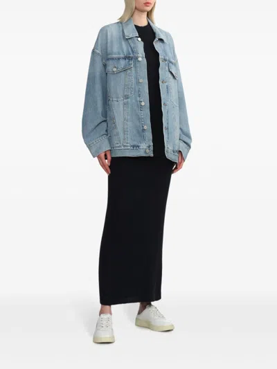 Agolde Long-sleeve Denim Jacket In Blue