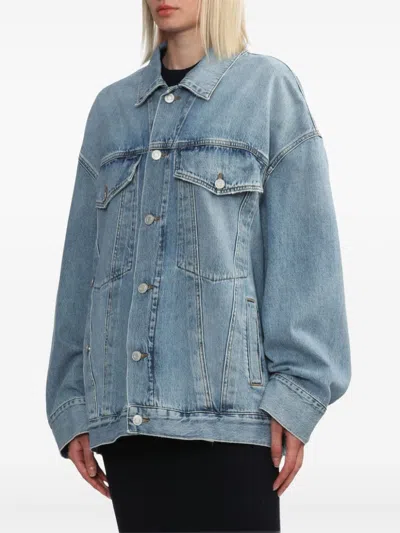 Agolde Long-sleeve Denim Jacket In Blue