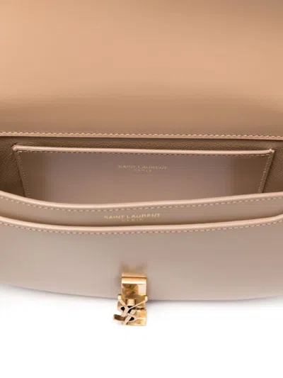 Saint Laurent Mini Voltaire Shoulder Bag In Neutrals