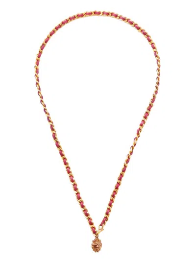 Pre-owned Chanel 1990s Lion-motif Chain Belt In Pink