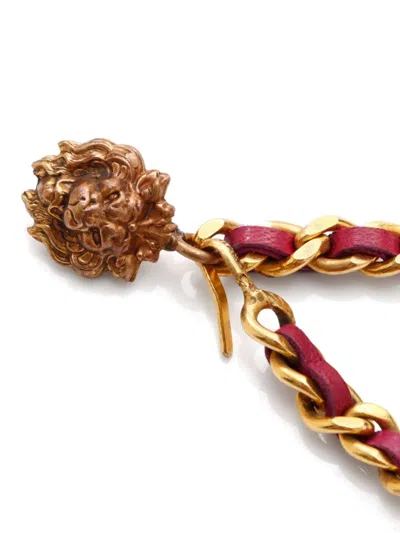 Pre-owned Chanel 1990s Lion-motif Chain Belt In Pink
