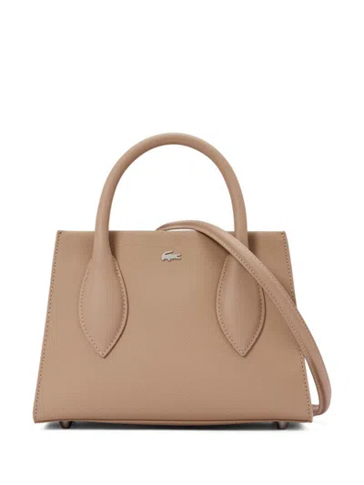 Shop Lacoste Daily City Tote Bag In Neutrals