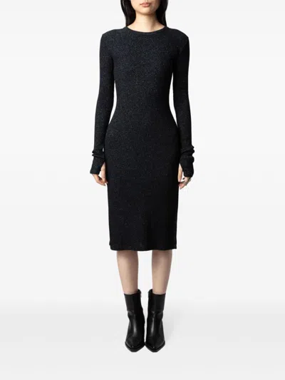 Zadig & Voltaire Ruby Midi Dress In Black