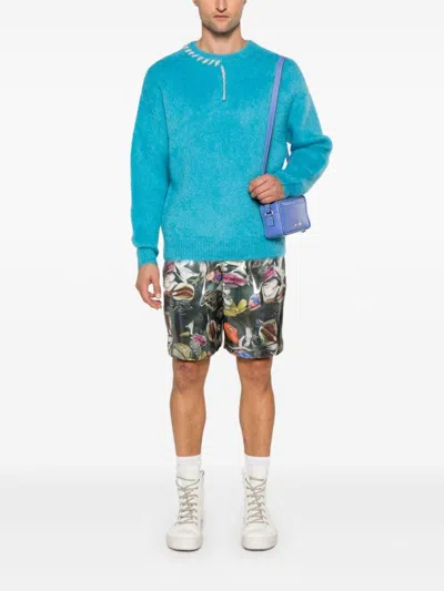 Bonsai Decorative-stitching Sweater In Blue