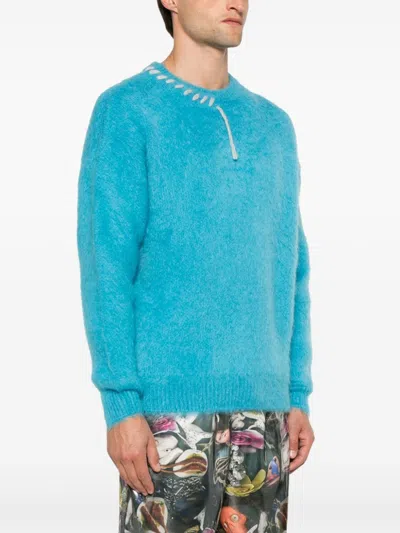 Bonsai Decorative-stitching Sweater In Blue