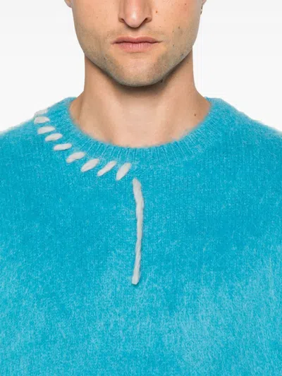Bonsai Decorative-stitching Sweater In Blue