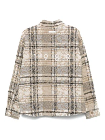 1989 Studio Jacquard Check Overshirt In Brown