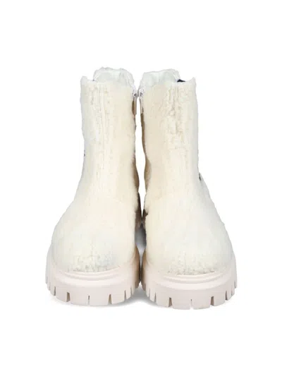 Marni Beige Ankle Boots For Girl With Logo In Neutrals