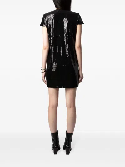 Zadig & Voltaire Rashu Sequin Mini Dress In Black