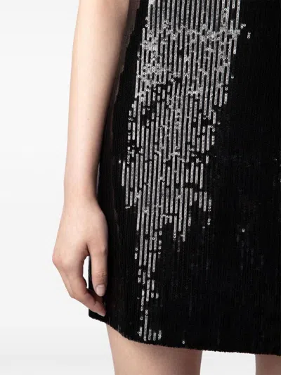 Zadig & Voltaire Rashu Sequin Mini Dress In Black
