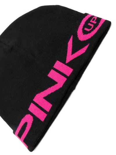 Pinko Logo-jacquard Beanie In Black