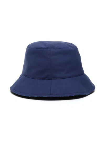 Pre-owned Dior Trotter-lined Bucket Hat In Blue
