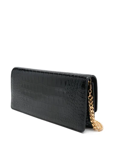 Tom Ford Croc-effect Leather Clutch In Black