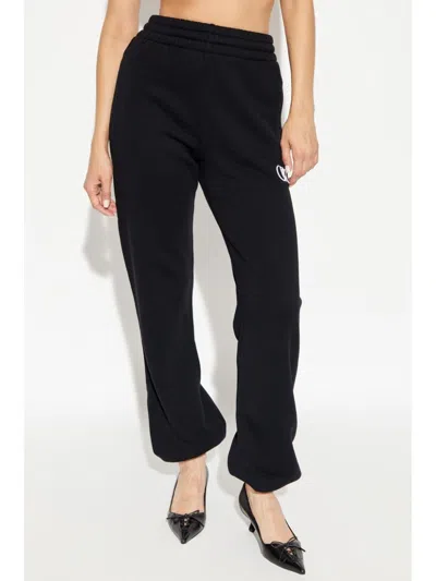 Off-white Bookish Logo-embroidered Track Pants In Black