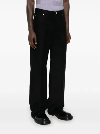 Ferragamo Cotton Trousers In Black