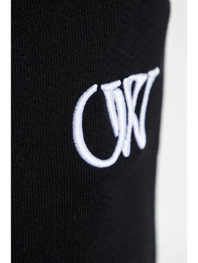 Off-white Bookish Logo-embroidered Track Pants In Black