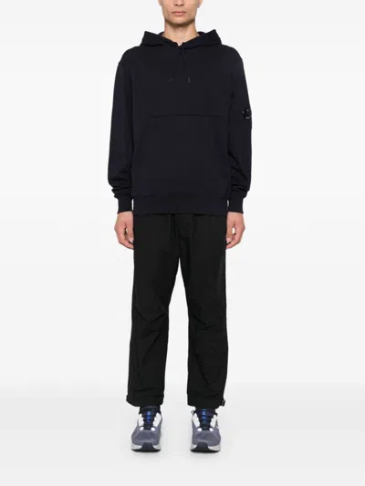 C.p. Company Hooded Sweatshirt With Pouch Pocket In Blue