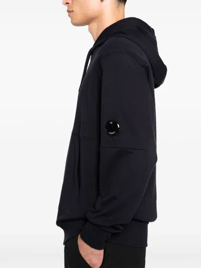 C.p. Company Hooded Sweatshirt With Pouch Pocket In Blue