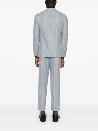 Eleventy Striped Suit In Grey