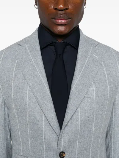 Eleventy Striped Suit In Grey