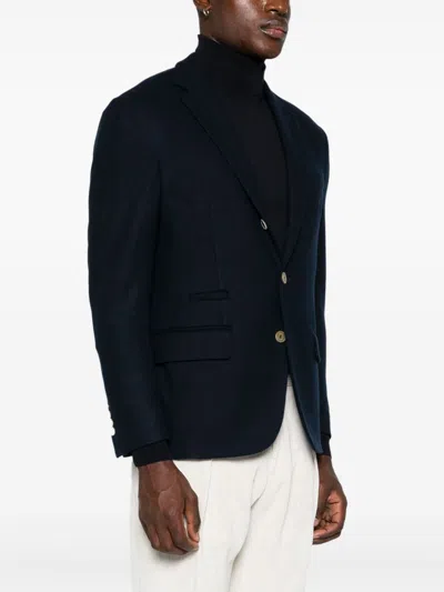 Eleventy Felted Blazer In Blue