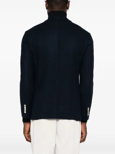 Eleventy Felted Blazer In Blue