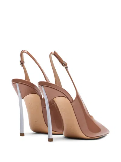 Shop Casadei 100mm Superblade Pumps In Brown