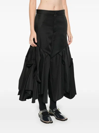 Comme Des Garçons Pleated Flared Trousers In Black