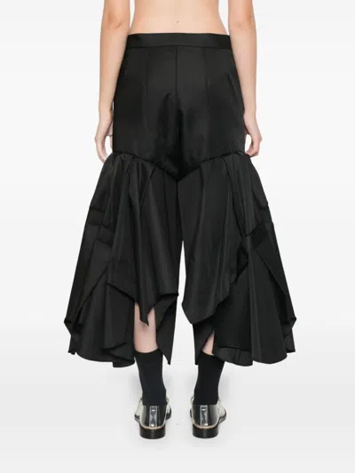 Comme Des Garçons Pleated Flared Trousers In Black