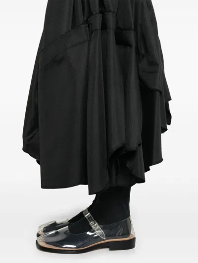 Comme Des Garçons Pleated Flared Trousers In Black