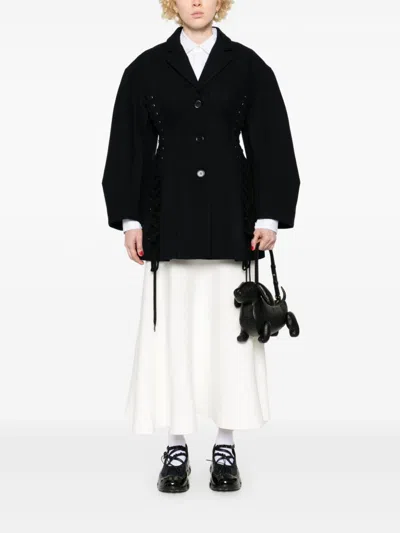 Simone Rocha Criss-cross Straps Jacket In Blue