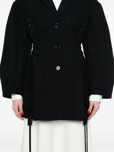 Simone Rocha Criss-cross Straps Jacket In Blue