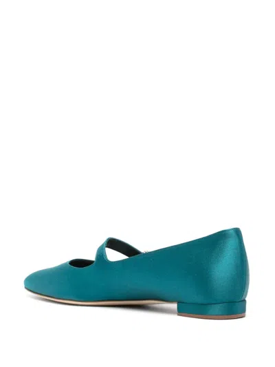 Manolo Blahnik Ballerinas Aus Satin In Blue