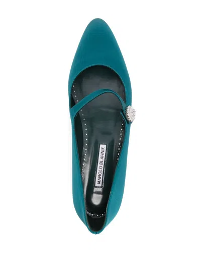 Manolo Blahnik Ballerinas Aus Satin In Blue