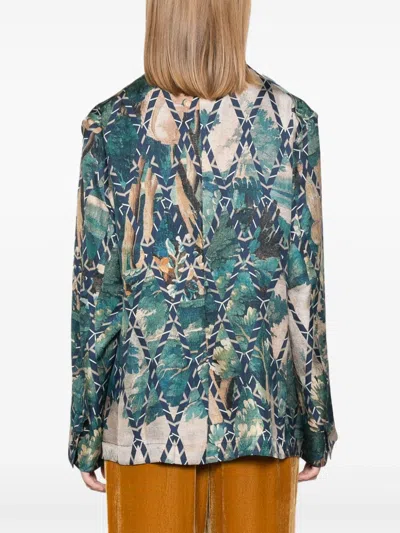 Pierre-louis Mascia Pierre Louis Mascia Printed Silk Jacket In Neutrals