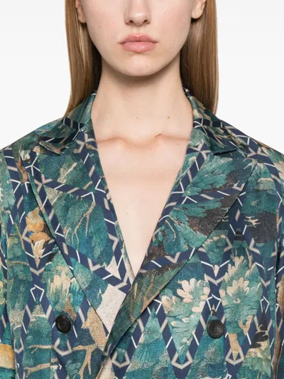 Pierre-louis Mascia Pierre Louis Mascia Printed Silk Jacket In Neutrals