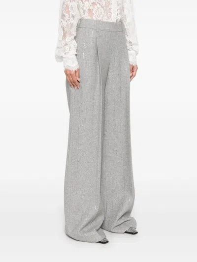 Ermanno Scervino Pinstriped Bootcut Trousers In Grey