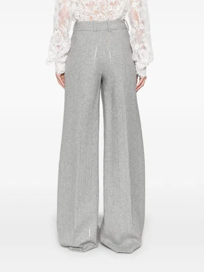 Ermanno Scervino Pinstriped Bootcut Trousers In Grey