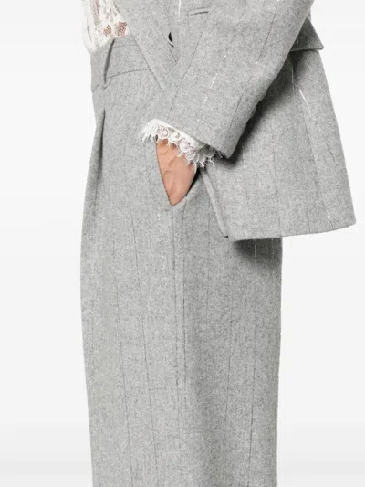 Ermanno Scervino Pinstriped Bootcut Trousers In Grey