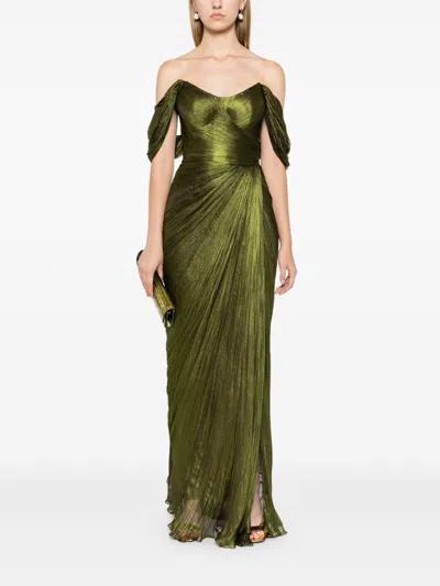 Iris Serban Hellen One-sleeve Maxi Dress In Green