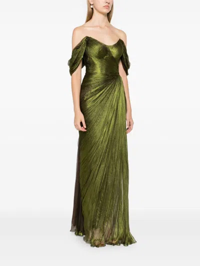 Iris Serban Hellen One-sleeve Maxi Dress In Green