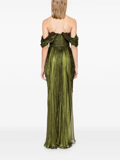 Iris Serban Hellen One-sleeve Maxi Dress In Green