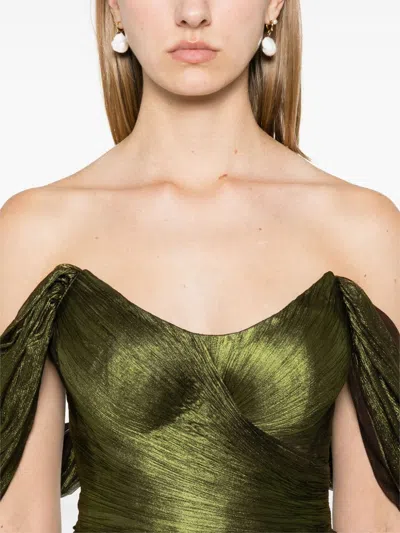 Iris Serban Hellen One-sleeve Maxi Dress In Green