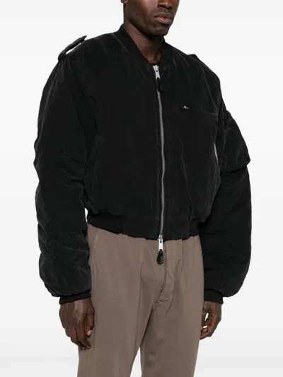 Entire Studios Hooded Broad Bomber In Black